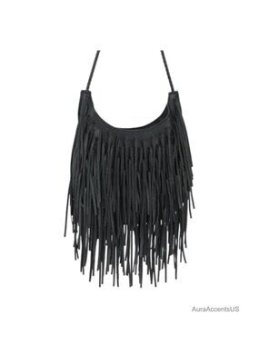 Boho Western Fringe Hobo Bag Crossbody Purse PU Leather Vintage Handbag